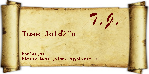 Tuss Jolán névjegykártya